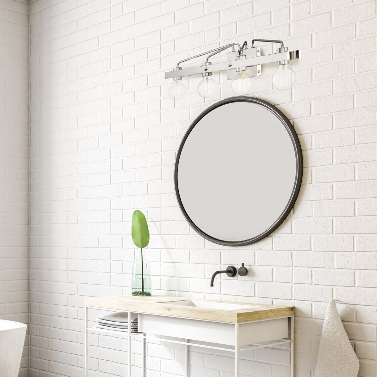 Ravella 3 Light 33.25 inch Polished Nickel Bath Bar Wall Light